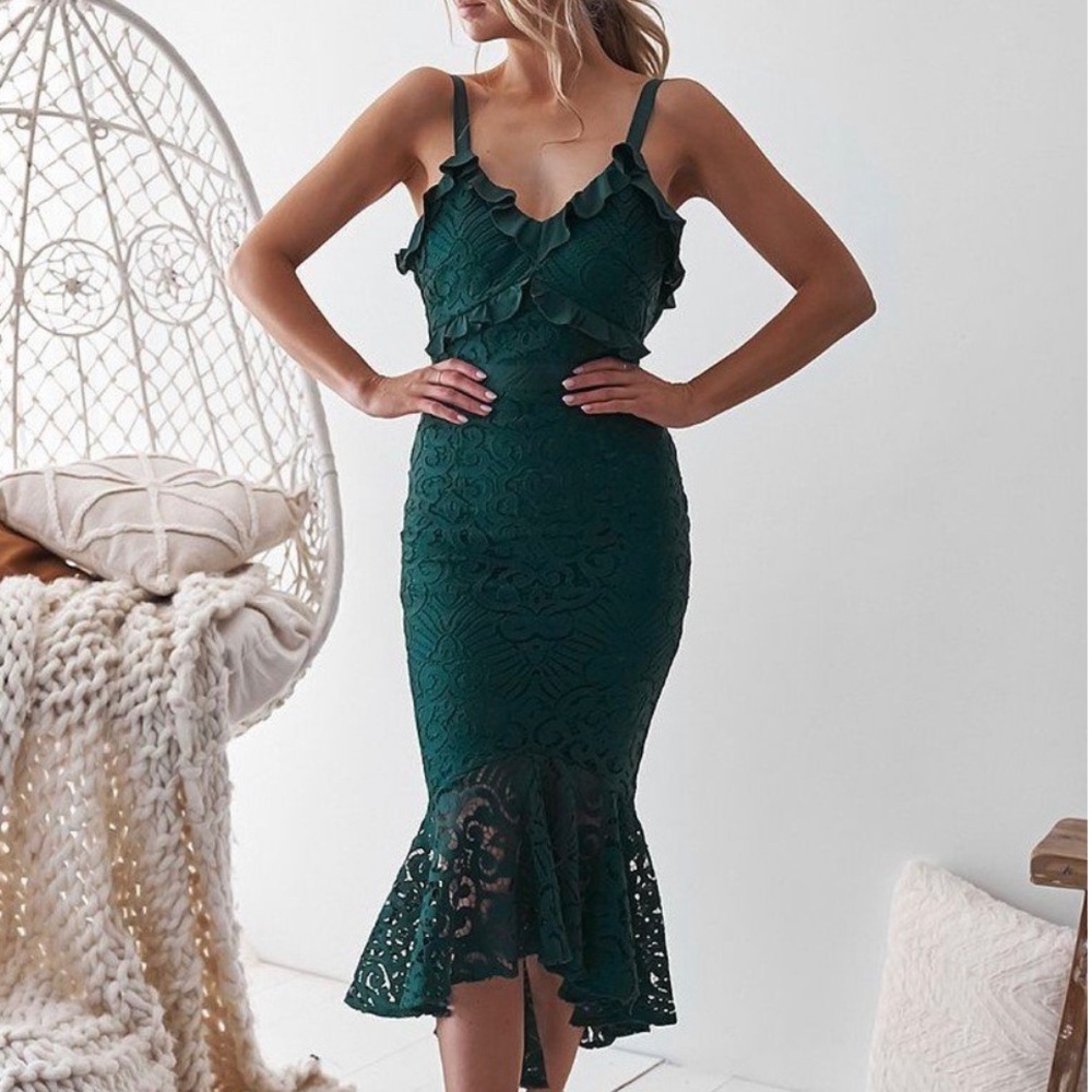 JAUS Leanne Dress in Emerald - sold out online!!